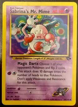 Pokemon TCG Sabrina's Mr. Mime Gym Challenge Unlimited Uncommon Card 59/132 - Image 1