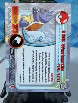 Wartortle #08 - Holo Foil - Black Logo - 1999 Topps Pokemon Card LP - Image 2