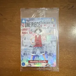 Bandai Namco One Piece CCG Monkey.D.Luffy US Voyage Promo Holo 005 E Card - Image 1