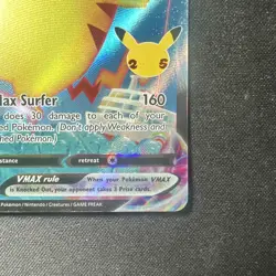 Pokemon TCG Surfing Pikachu VMAX Ultra Rare Card Celebrations 009/025 Near Mint - Image 5