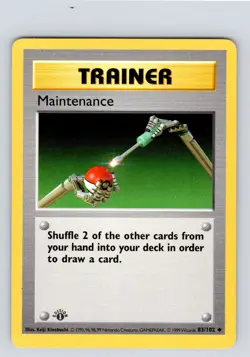 Pokemon Maintenance Base Set 1st Edition Shadowless 83/102 LP* - Image 1