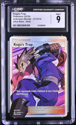 Pokemon TCG Koga’s Trap 211/214 Full Art Graded Unbroken Bonds Set CGC 9 - Image 1
