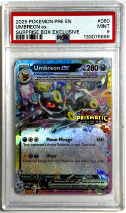 Umbreon ex PSA 9 MINT (2025) Pokemon Prismatic Evolutions Stamped 060/131 - Image 1