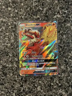 Pokemon TCG Blaziken GX Full Art 28/168, Celestial Storm NM Ultra Rare - Image 1