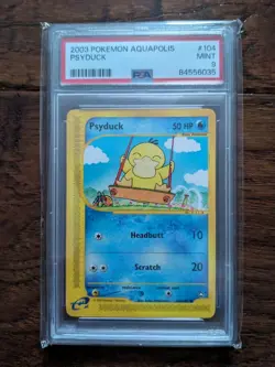 Pokemon PSA 9 MINT Psyduck Aquapolis 104/147 - Image 1