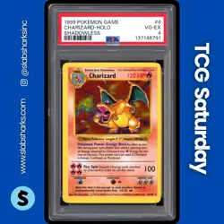1999 POKEMON SHADOWLESS #4/102 CHARIZARD HOLO PSA 4 - Image 1