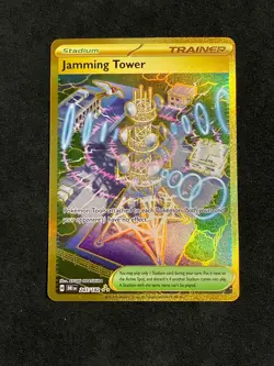 Pokemon Destined Rivals Jamming Tower 243/182 Gold Hyper Rare NM - Image 1