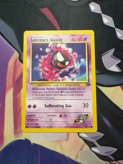 Pokemon TCG Gym Challenge Set Unlimited Sabrina's Gastly 97/132 Non Holo DAMAGED - Image 1