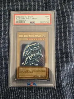 Konami Yu-Gi-Oh! TCG Blue-Eyes White Dragon SDK-001 1st Ed Ultra Rare PSA 5 EX - Image 3