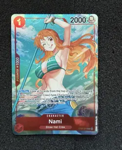 One Piece Romance Dawn Foil Rare Nami Card #OP01-016 Beta Pre Errata - Image 1