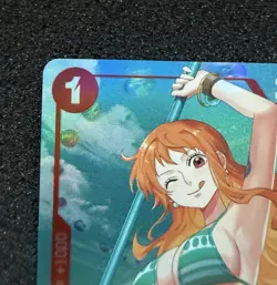 One Piece Romance Dawn Foil Rare Nami Card #OP01-016 Beta Pre Errata - Image 2