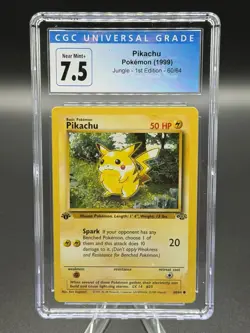 Pokemon Pikachu CGC 7.5 Jungle 1st Edition 60/64 Regular 1999 Card - Image 1