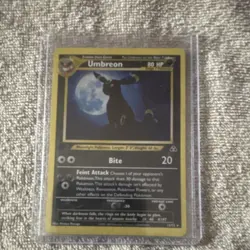 Pokemon Umbreon Neo Discovery 13/75 Rare 80 HP Feint Attack Bite Card 2001 - Image 1