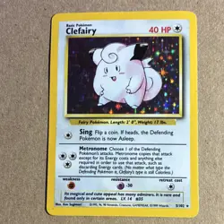 Clefairy 5/102 Base Set Holo Rare 1999 Wizards Pokemon TCG Card English - Image 1