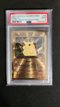 Pikachu - (Celebrations Metal Card) 058/102 PSA 9 & Products Holo - Image 1