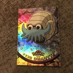 #138 Omanyte Rainbow Foil Topps TV Animation Series 3 Pokemon Card 2000 - Image 1