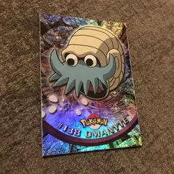 #138 Omanyte Rainbow Foil Topps TV Animation Series 3 Pokemon Card 2000 - Image 2