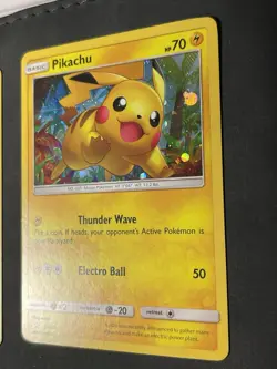 Pikachu SM76 LP Black Star Promo Cosmos Holo Foil Pokemon TCG Card SM76 - Image 1