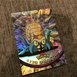 #139 Omastar Rainbow Foil Topps TV Animation Series 3 Pokemon Card 2000 - Image 2