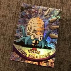 #139 Omastar Rainbow Foil Topps TV Animation Series 3 Pokemon Card 2000 - Image 3