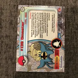 #139 Omastar Rainbow Foil Topps TV Animation Series 3 Pokemon Card 2000 - Image 4