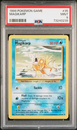 Magikarp 35/102 Base Set Common PSA 9 Pokemon Card WOTC - Image 1