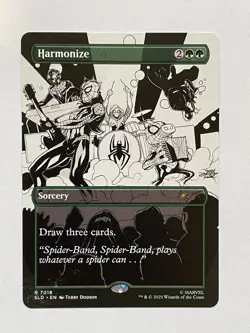 Harmonize Secret Lair Rare #7018 Inked Spider Man Secret Lair (Black & White) - Image 1