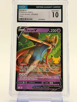 Zacian V - 016/025 | Pokemon: CGC 10 Gem Mint Celebrations - Image 1