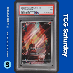 2023 POKEMON SV 151 #168/165 CHARMANDER ILLUSTRATION RARE PSA 7 - Image 1