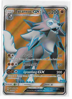 Lycanroc GX 136/147 Burning Shadows Sun & Moon Full Art FA Rare Card Pokemon NM - Image 1