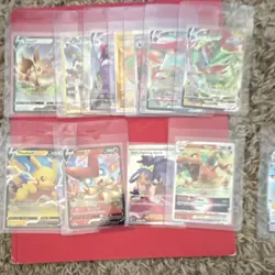 Pokemon TCG Full Art Holo Lot Eevee V Pikachu V Charizard V Iris 10 Cards - Image 1
