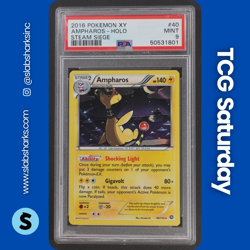 2016 POKEMON XY STEAM SIEGE #40/114 AMPHAROS HOLO PSA 9 - Image 1