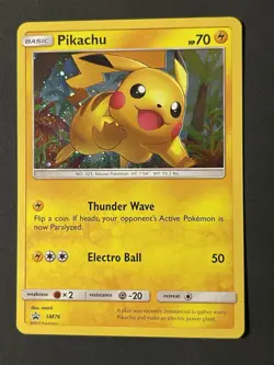 Pikachu SM76 LP+ Black Star Promo Cosmos Holo Foil Pokemon TCG Card SM76 - Image 1