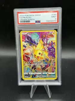 Pokemon TCG Pikachu Crown Zenith Holo Card 160/159 PSA Mint 9 Secret Rare - Image 1