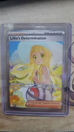Pokemon Lillie's Determination Full Art Holo 184/132 Mega Trainer Rare TCG - Image 3