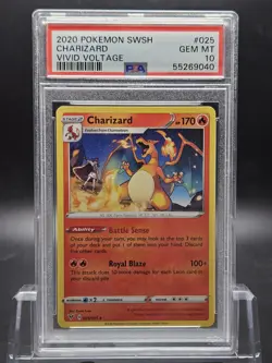 Charizard Pokemon TCG Swsh04 Vivid Voltage 025/185 PSA 10 Rare English 2020 - Image 1