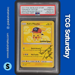 2016 POKEMON SM BLACK STAR PROMOS ASH'S PIKACHU VERONICA TAYLOR AUTO PSA AUTH - Image 1