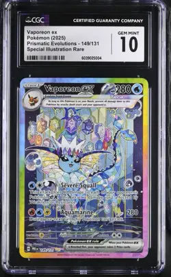 CGC 10 GEM MINT - VAPOREON EX - PRE EN 149/131 SIR Pokemon Prismatic Evolutions - Image 1