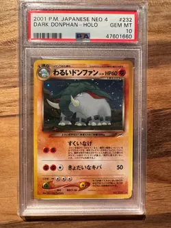 2001 Pokemon DARK DONPHAN Japanese Neo 4 PSA10 MINT # 47601660 - Image 1