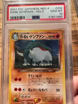 2001 Pokemon DARK DONPHAN Japanese Neo 4 PSA10 MINT # 47601660 - Image 2