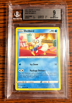 Delibird Regular Common #032 - BGS MINT 9 - 2021 Chilling Reign - Pokemon TCG - Image 1