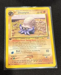 Omanyte 60/75 1st Edition Neo Discovery Pokemon LP - Image 1