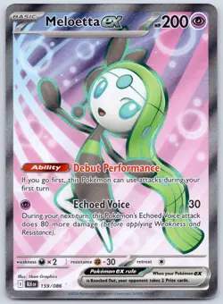Meloetta ex 159/086 (NM) - SV: Black Bolt - Ultra Rare - Pokemon TCG - Image 1