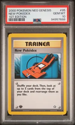 2000 POKEMON NEO GENESIS 1ST ED #95 NEW POKEDEX PSA 10 - Image 1