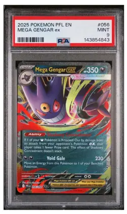 PSA 9 Mint 2025 Pokemon PFL En Mega Gengar ex #056 - Image 1