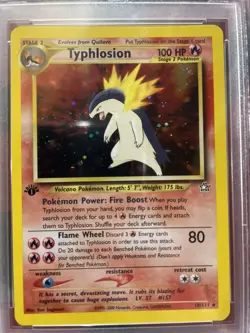 2000 POKEMON NEO GENESIS 1ST EDITION #18 TYPHLOSION HOLO PSA 9 Mint - Image 2