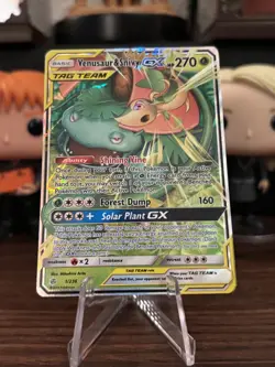 Pokemon TCG Venusaur & Snivy GX 1/236 Tag Team Cosmic Eclipse Full Art Holo - Image 3