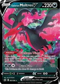 Galarian Moltres V (#097/198) - Holofoil SWSH - Chilling Reign LP Pokemon - Image 1
