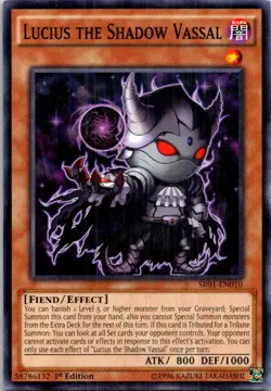 Lucius the Shadow Vassal #SR01-EN010 Yugioh 1st Edition Lightly played - Image 1