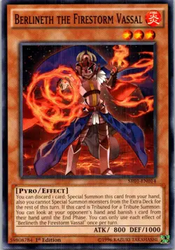 Berlineth the Firestorm Vassal #SR01-EN014 Yugioh 1st Edition Lightly played - Image 1